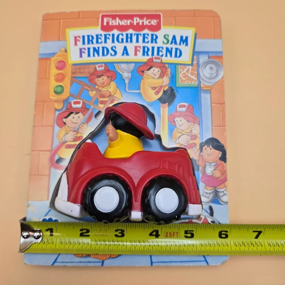 Fisher-Price Little People Firefighter Sam Finds a Friend Board Book Toy 1997